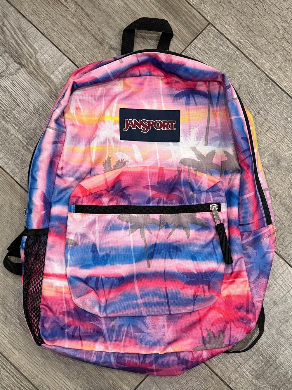 Girls BRAND NEW JANSPORT Pink Purple Sunset Palm Beach Backpack